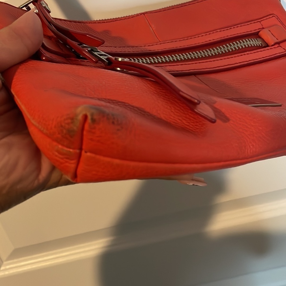 Fossil Red Orange Leather Crossbody - Picture 3 of 5